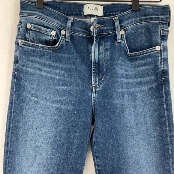Agolde Blue Sophie High Rise Crop Denim Skinny Jeans Size 28 - Picture 5 of 9